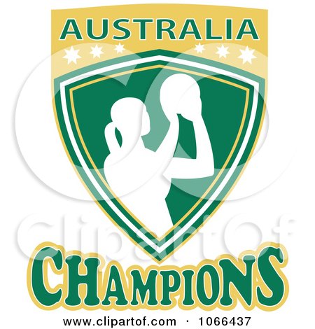 Clipart Australia Champions Netball Shield 2 - Royalty Free Vector Illustration by patrimonio