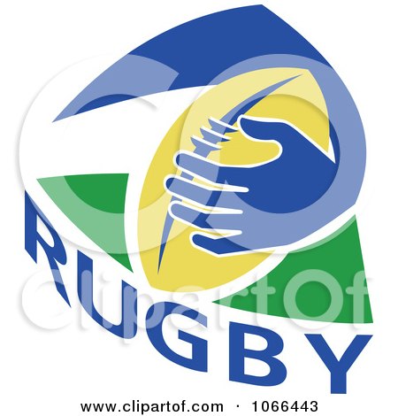 Clipart Rugby Ball And Hand - Royalty Free Vector Illustration by patrimonio