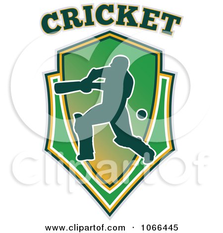 Clipart Cricket Batsman Shield - Royalty Free Vector Illustration by patrimonio
