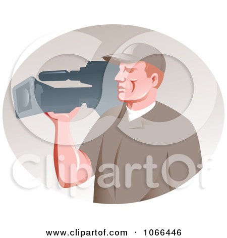 Clipart Filming Camera Man - Royalty Free Vector Illustration by patrimonio