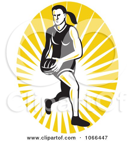 Clipart Netball Player Logo - Royalty Free Vector Illustration by patrimonio