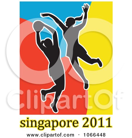 Clipart 2011 Singapore Netball Players 2 - Royalty Free Vector Illustration by patrimonio