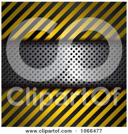 Clipart Hazard Stripes And Metal Background - Royalty Free Vector Illustration by KJ Pargeter