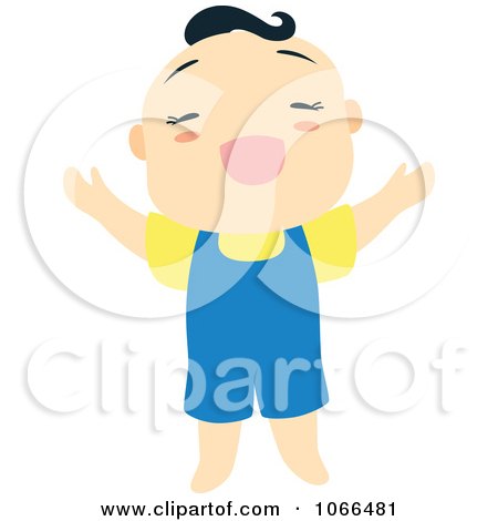 Clipart Joyous Asian Boy - Royalty Free Vector Illustration by Cherie Reve
