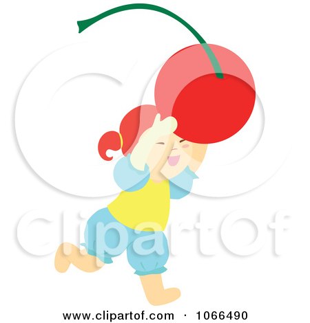 Clipart Irish Girl With A Cherry 1 - Royalty Free Vector Illustration by Cherie Reve