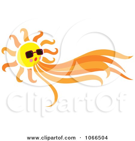Clipart Sun Blowing Wind - Royalty Free Vector Illustration by Cherie Reve