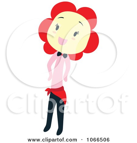 Clipart Flower Head Woman - Royalty Free Vector Illustration by Cherie Reve