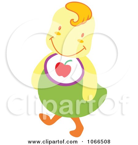 Clipart Chick Wearing A Bib - Royalty Free Vector Illustration by Cherie Reve