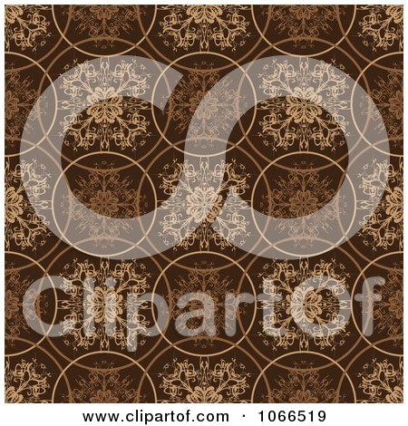 Clipart Retro Brown Circle Floral Background - Royalty Free Vector Illustration by michaeltravers