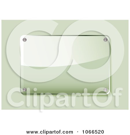 Clipart 3d Green Glass Plaque - Royalty Free Vector Illustration by michaeltravers