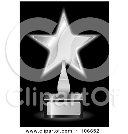 Clipart 3d Silver Star Trophy Award - Royalty Free Vector Illustration by michaeltravers