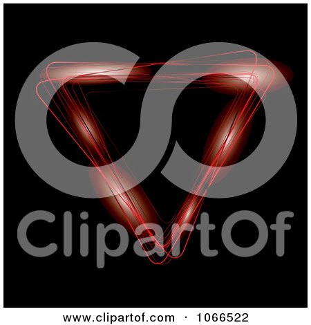 Clipart Red Neon Triangle Glowing On Black - Royalty Free Vector Illustration by michaeltravers