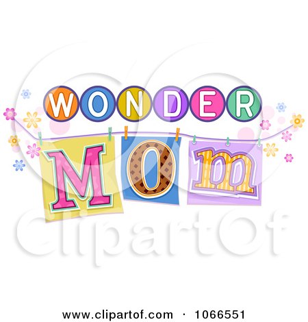 Clipart Wonder Mom Sign - Royalty Free Vector Illustration by BNP Design Studio
