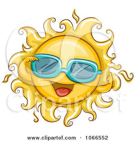 Clipart Summer Sun Wearing Sunglasses - Royalty Free Vector Illustration by BNP Design Studio