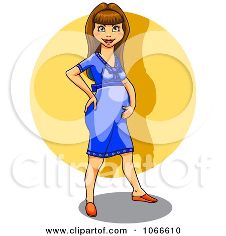 Clipart Standing Pregnant Woman - Royalty Free Vector Illustration by Vector Tradition SM