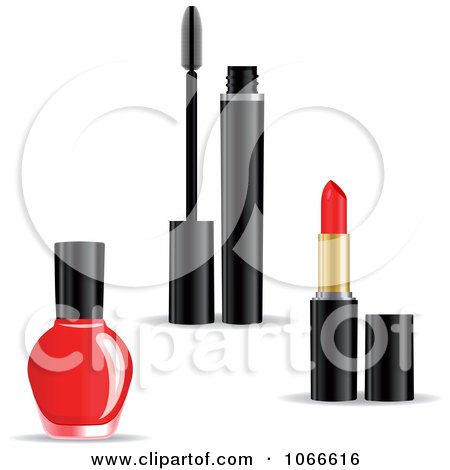 Clipart Nail Polish Mascara And Lipstick - Royalty Free Vector Illustration by Vector Tradition SM