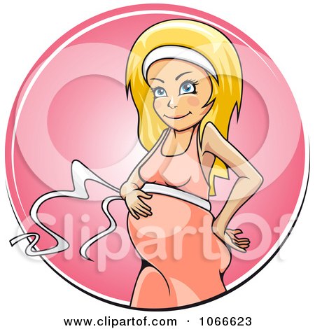Clipart Pregnant Woman With A Ribbon Around Her Belly - Royalty Free Vector Illustration by Vector Tradition SM