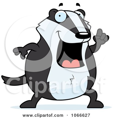 Clipart Pudgy Badger With An Idea - Royalty Free Vector Illustration by Cory Thoman