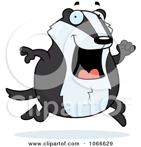Clipart Pudgy Badger Running - Royalty Free Vector Illustration by Cory Thoman