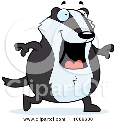 Clipart Pudgy Badger Walking - Royalty Free Vector Illustration by Cory Thoman