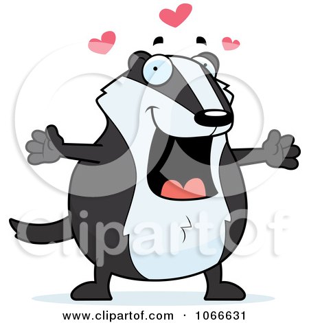 Clipart Pudgy Badger With Open Arms - Royalty Free Vector Illustration by Cory Thoman