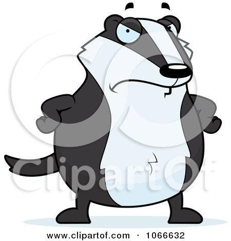 Clipart Mad Pudgy Badger - Royalty Free Vector Illustration by Cory Thoman