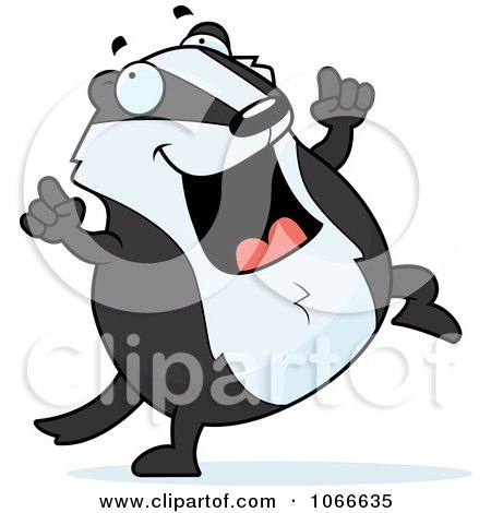 Clipart Pudgy Badger Dancing - Royalty Free Vector Illustration by Cory Thoman