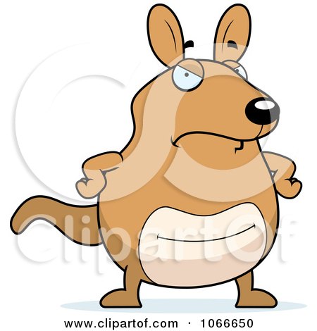Clipart Pudgy Mad Kangaroo - Royalty Free Vector Illustration by Cory Thoman