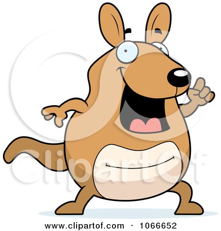 Clipart Pudgy Kangaroo With An Idea - Royalty Free Vector Illustration by Cory Thoman
