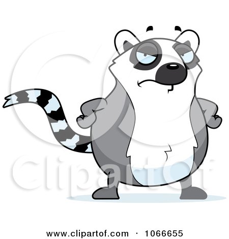 Clipart Pudgy Mad Lemur - Royalty Free Vector Illustration by Cory Thoman