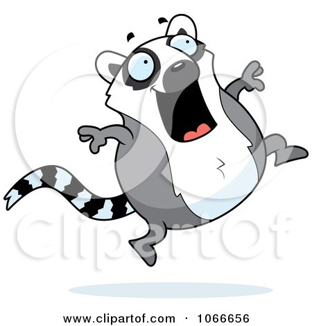 Clipart Pudgy Lemur Jumping - Royalty Free Vector Illustration by Cory Thoman