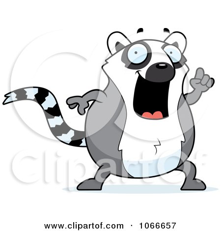 Clipart Pudgy Lemur With An Idea - Royalty Free Vector Illustration by Cory Thoman