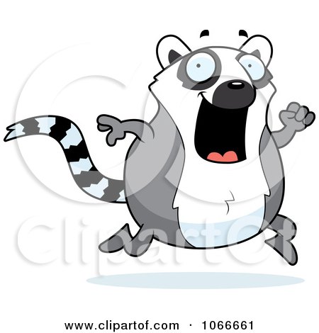 Clipart Pudgy Lemur Running - Royalty Free Vector Illustration by Cory Thoman