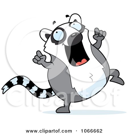 Clipart Pudgy Lemur Dancing - Royalty Free Vector Illustration by Cory Thoman