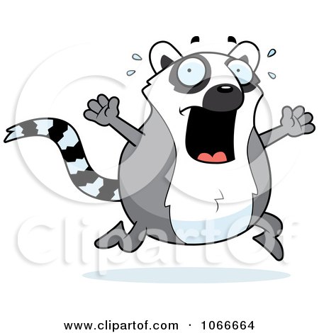 Clipart Pudgy Lemur Running Scared - Royalty Free Vector Illustration by Cory Thoman