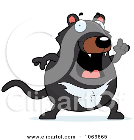 Clipart Pudgy Tazmanian Devil With An Idea - Royalty Free Vector Illustration by Cory Thoman