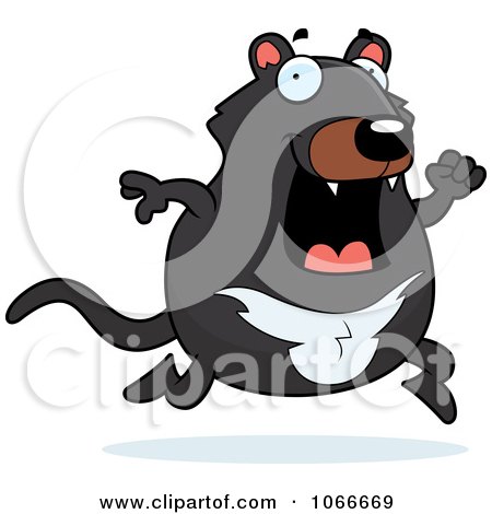 Clipart Pudgy Tazmanian Devil Running - Royalty Free Vector Illustration by Cory Thoman
