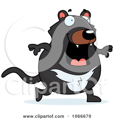 Clipart Pudgy Tazmanian Devil Walking - Royalty Free Vector Illustration by Cory Thoman