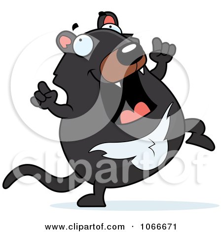 Clipart Pudgy Tazmanian Devil Dancing - Royalty Free Vector Illustration by Cory Thoman