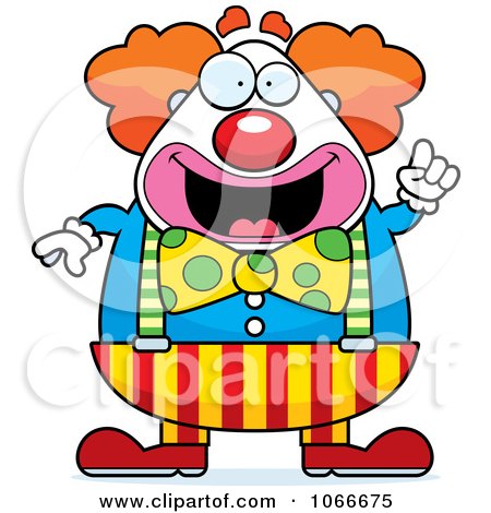 Clipart Pudgy Circus Clown With An Idea - Royalty Free Vector Illustration by Cory Thoman