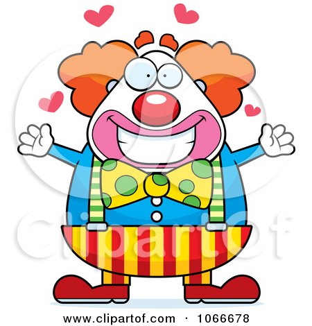 Clipart Pudgy Circus Clown With Open Arms  - Royalty Free Vector Illustration by Cory Thoman