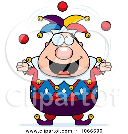 Clipart Pudgy Jester Juggling - Royalty Free Vector Illustration by Cory Thoman