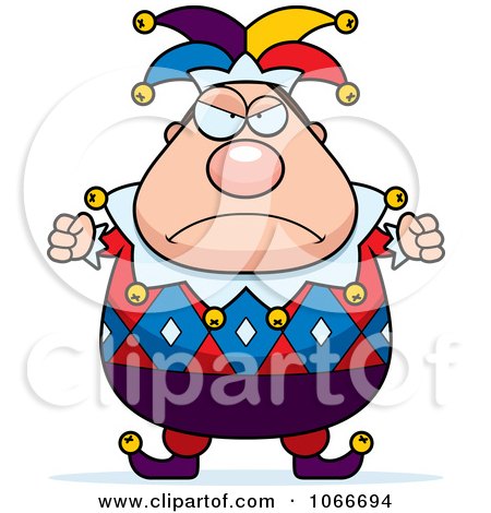Clipart Pudgy Mad Jester - Royalty Free Vector Illustration by Cory Thoman
