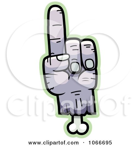 Clipart Zombie Hand Pointing Up - Royalty Free Vector Illustration by Cory Thoman