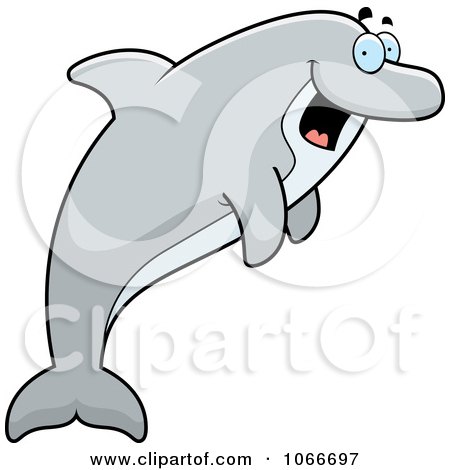 Clipart Happy Dolphin Leaping - Royalty Free Vector Illustration by Cory Thoman