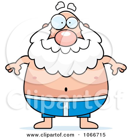 Clipart Pudgy Grandpa Swimmer - Royalty Free Vector Illustration by Cory Thoman