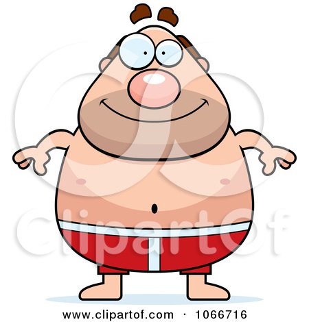 Clipart Pudgy Male Swimmer - Royalty Free Vector Illustration by Cory Thoman