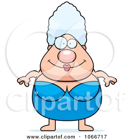 Clipart Pudgy Granny Swimmer - Royalty Free Vector Illustration by Cory Thoman