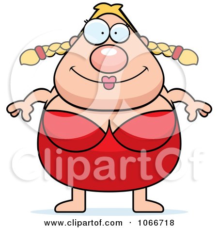 Clipart Pudgy Female Swimmer - Royalty Free Vector Illustration by Cory Thoman