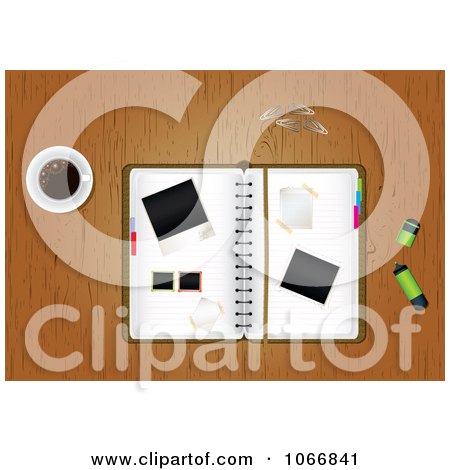 Clipart Messy Desk Top - Royalty Free Vector Illustration  by MilsiArt